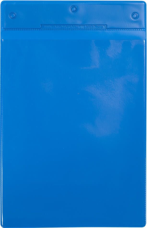 Gitterboxtaschen tarifold Kennzeichnungshülle 16120, A5 hoch, variable Befestigung, PVC,
Pack 10 Stück, blau