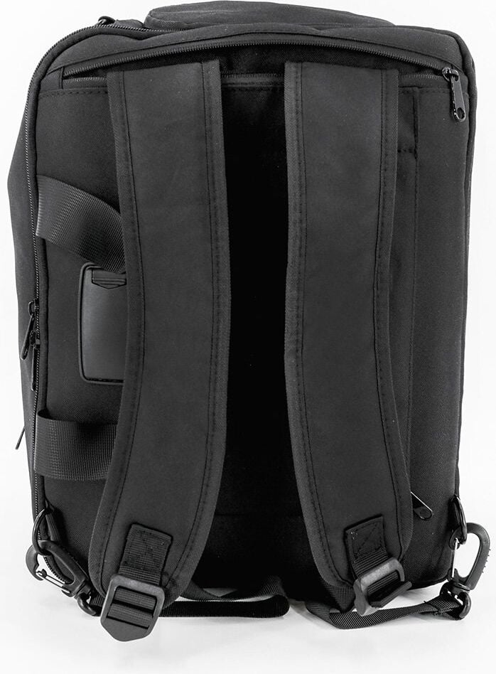 Notebooktasche Stop Ocean Plastic 3in1 Lockerbag NIAS 46203, bis 15,6 Zoll, abnehmbarer Schulterriemen, Tragegriffe, Trolley-Befestigung, Rucksackfunktion, schwarz