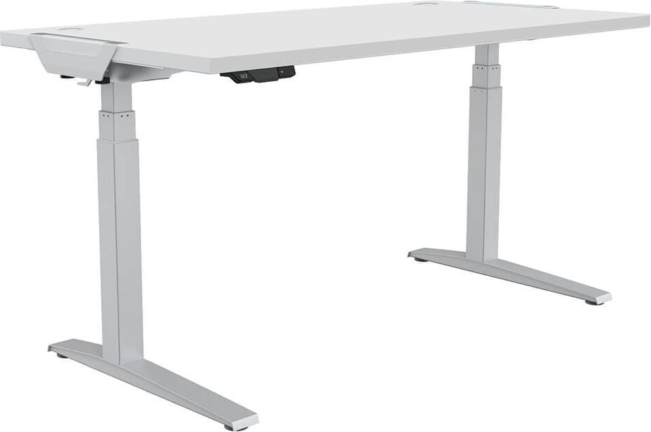 Hubschreibtisch Fellowes Levado 180 cm, 180x80cm (BxT), 64-126cm Höhe, rechteckig,
C-Fuß silber, weiß
