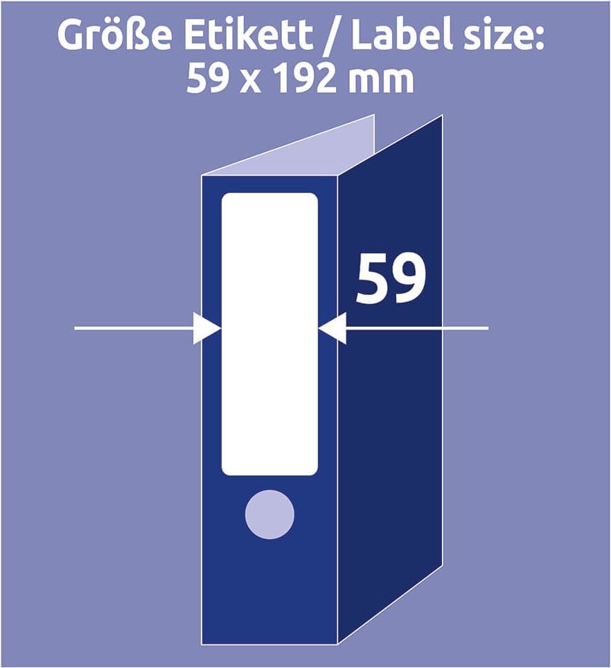 Rückenschilder Zweckform L6061REV-20 ultragrip, breit/kurz, 192x59mm, ablösbar, auf A4, weiß,
Pack 30 Blatt/120 Stück