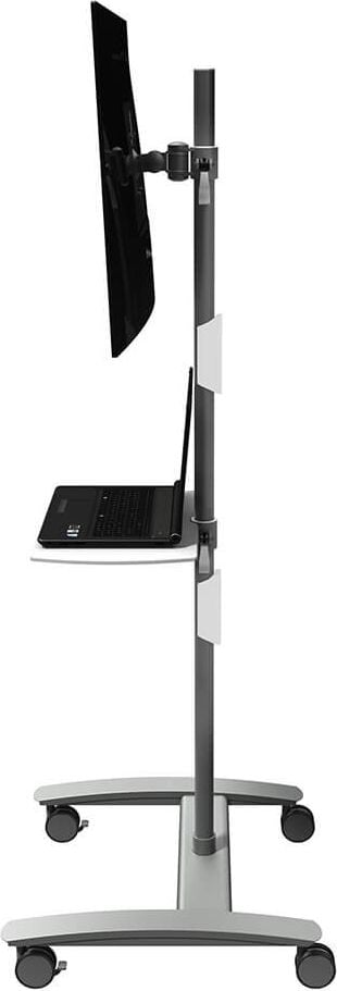 Konferenz-Trolley Dataflex Viewmate Workstation 52.712, 1 Monitorhalter, 1 Ablageflächen, mobil,
silber