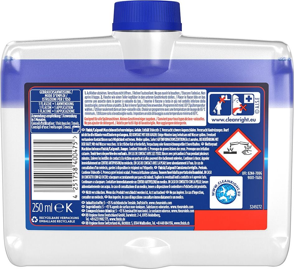 Spülmaschinenreiniger finish Maschinentiefenreiniger, 250ml