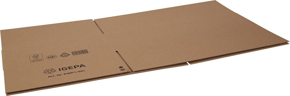 Versandkarton FEFCO 0201 KWP1-031, 594x394x188mm (LxBxH), braun, ohne
Höhenrillung, Pack 25 Stück