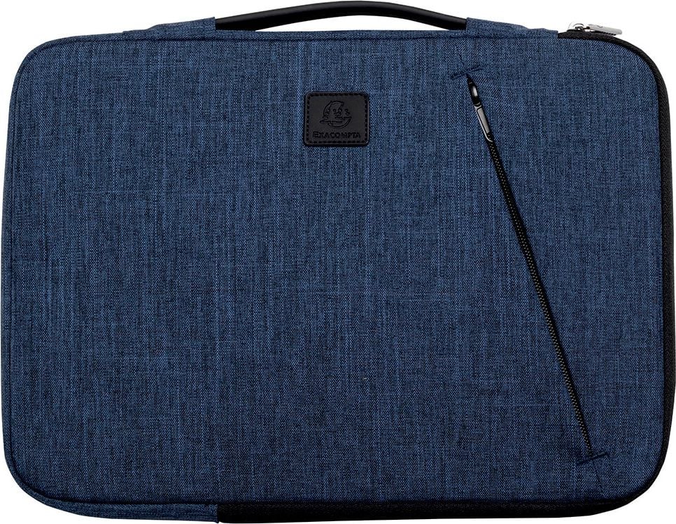 Notebooksleeve Exacompta Business 14 Zoll, bis 14 Zoll, 58% rPET, einziehbarer Griff, blau