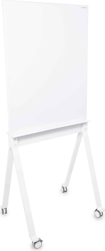 Glasboard Magnetoplan Design Glas- & Pinnboard Mobil, 76x180x60cm, magnetisch, Glasoberfläche,
Filzoberfläche, beidseitige Ablageschalen,
beschreibbar, 4 x feststellbare Rollen, weiß