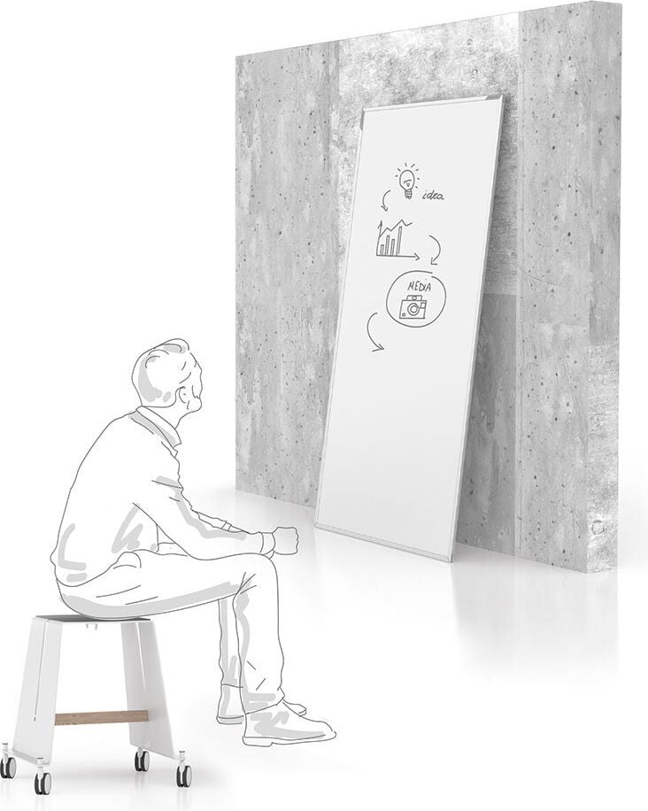 Whiteboard Magnetoplan Design-Thinking Whiteboard-Kit, 90x178cm, lackiert, trocken abwischbar,
freistehend/Wandanlehnung, inkl. Base