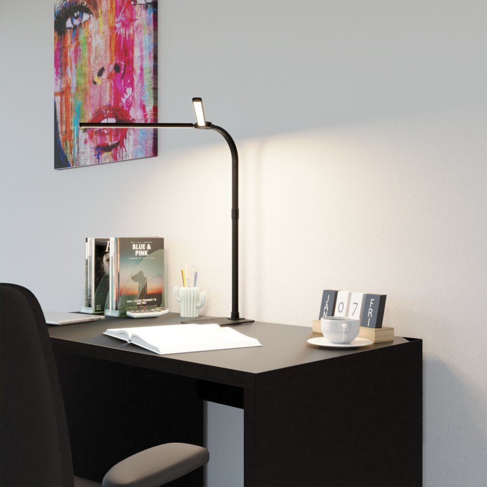 LED-Schreibtischleuchte Hansa Novano 41-5011.009, 20 W, LED (warmweiß, neutralweiß, tageslichtweiß), 1200 Lumen, dimm- und wechselbare Farbtemperatur, schwarz, schwarz