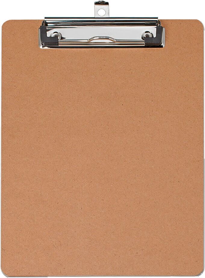 Klemmbretter Maul MAULbasic 2392070, A4, Hartfaser-Holz, Bügelklemme kurze Seite,
Aufhängeöse, braun
