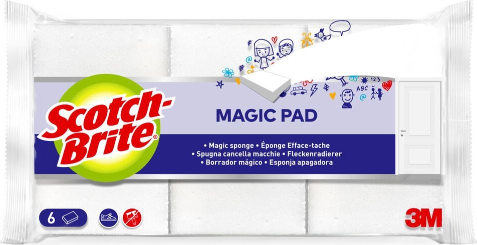 Schmutzradierer Scotch-Brite Magic Pad, für saubere Oberflächen, entfernt mühelos
zahlreiche Flecken und Verschmutzungen, Pack
6 Stück