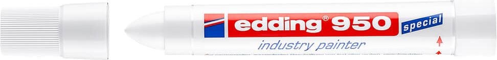 Pastenmarker Edding 950 Industrie Pastenmarker, ca. 10mm, Rundspitze, für besonders schwierige Oberflächen, weiß