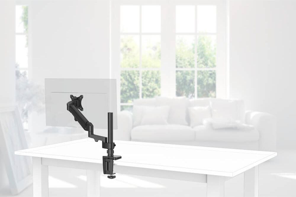 Monitorhalter Hama FULLMOTION Einzelarm 118496, 1 Arm, Tragfähigkeit bis zu 12 kg,
Schwenkarm, höhen- und tiefenverstellbar,
Klemmhalterung, schwarz