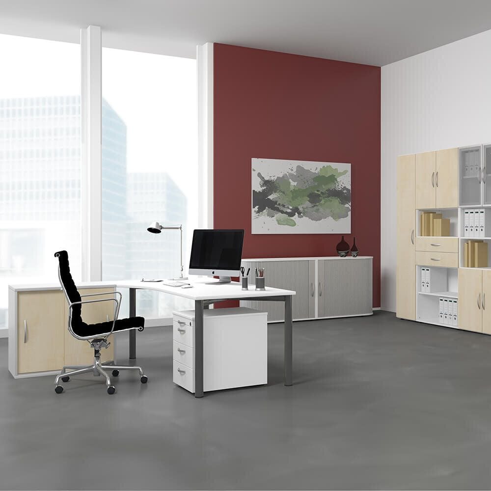 Schreibtisch Geramöbel 4 Fuß Flex S-555146, 180x80cm (BxT), 68-80cm Höhe, rechteckig,
4-Fuß silber, hellgrau