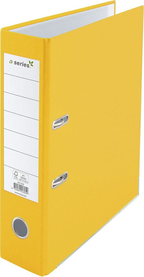 Ordner A4 a-series, 80mm, PP, A4, 8cm Rücken, PP-Folie, gelb