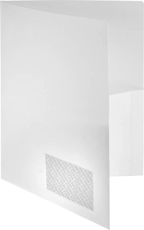 Präsentationsmappen Foldersys Broschürenmappen 10008, 2 Innentaschen, 4 ausklappbare Abheftlaschen, opak, Pack 10 Stück, weiß