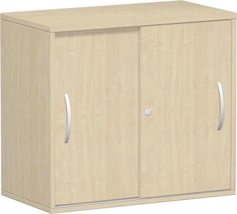 Anstellschrank Geramöbel Flex S-381501, 80x72x42,5cm (BxHxT), 2 Schiebetüren, 1
Fachboden, 2 Ordnerhöhen, Bogengriff,
abschließbar, ahorn