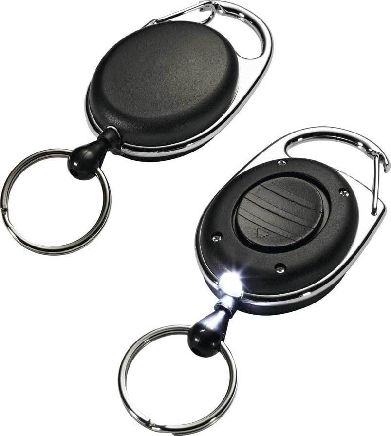 Ausweiskartenhalter Durable JoJo Style LED 8198, oval, LED-Lampe, schwarz