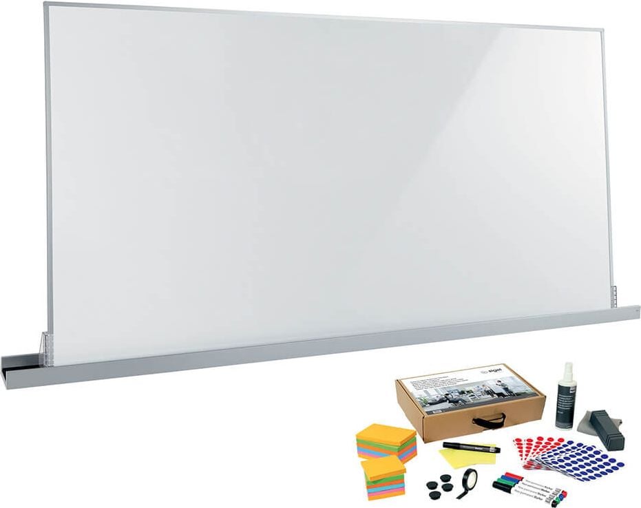 Whiteboard Sigel Meet up Bundle Wall rail MUB05, 90x180cm, lackiert, trocken abwischbar,
freistehend/Wandanlehnung