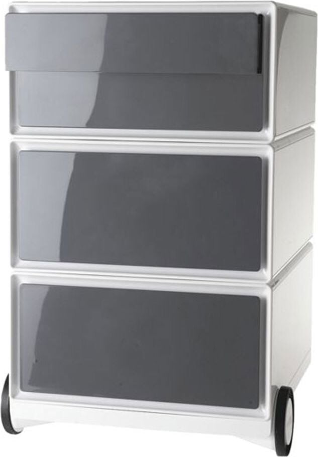 Rollcontainer easyBox by Paperflow, 39x43,6x64,2cm (BxTxH), 4 Schübe, Korpus
weiß, Schubladen farbig, anthrazit