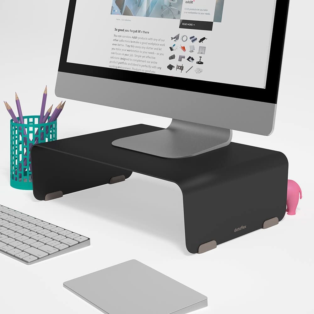 Monitorständer Dataflex Addit Bento Monitorerhöhung 11, für Monitore bis 20 kg, feste Höhe, Stahl, weiß