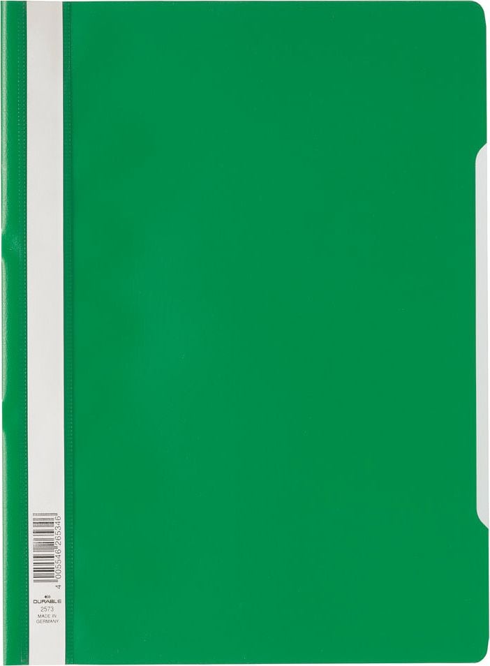 Schnellhefter Durable Sichthefter STANDARD A4 2573, PP-Folie, transparenter Vorderdeckel, grün