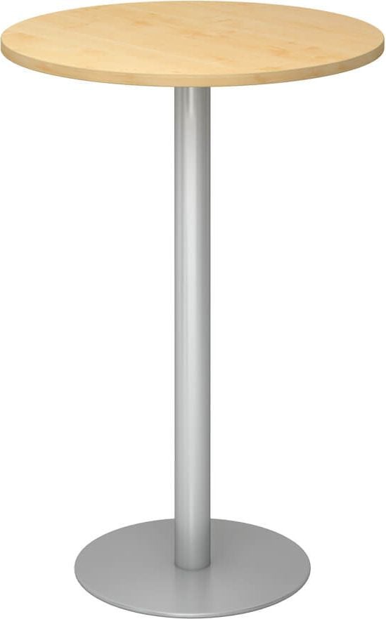 Stehtisch Hammerbacher STH08/x/S, 80cm Durchmesser, 111,6cm Höhe, Standfuß
silber, ahorn