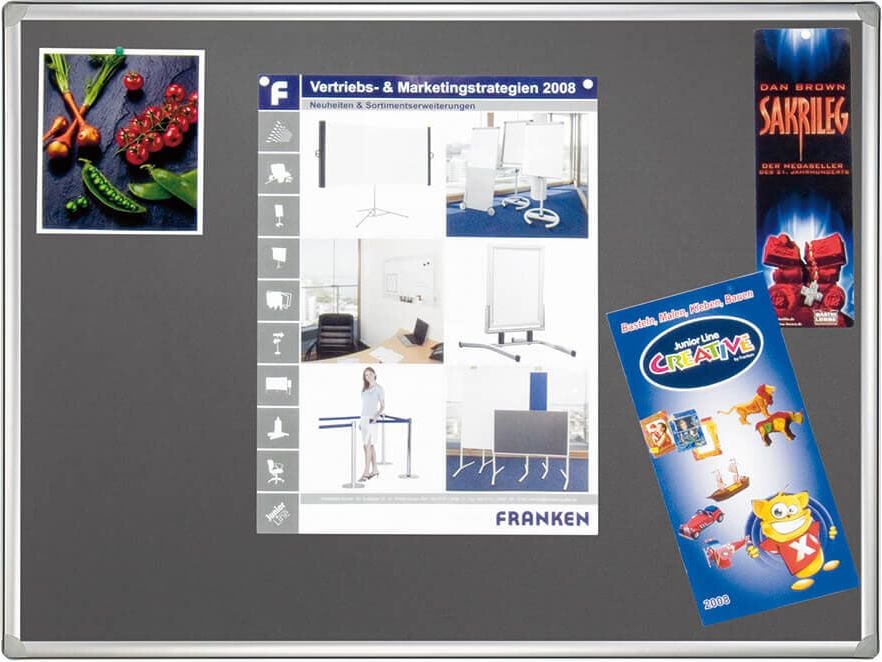 Pinntafeln Franken X-tra!Line PT3307, 90x180cm, Tafelfläche aus Filz, Alurahmen, blau