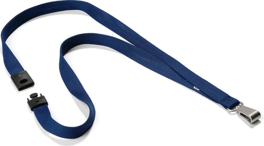 Ausweiskartenhalter Durable Soft Colour 8127, Textilband mit Karabinerhaken, Pack 10 Stück, blau