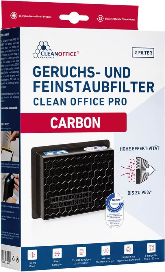 Feinstaubfilter Clean Office Pro Carbon 800.40.40, 150 x 120 x 50 mm (BxHxT), Pack 2 Stück