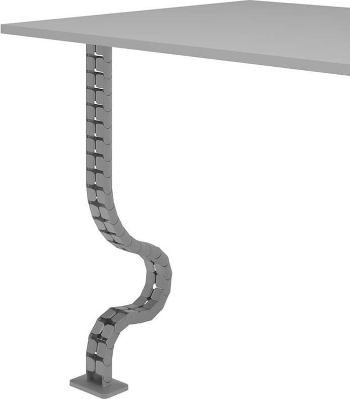 Kabelführung Dataflex Addit Sitz-Steh Schreibtisch 34.47, 134cm, geeignet für ca. 18 Kabel mit 7mm Durchmessser + höhenverstellbare Tische bis 130cm, grau