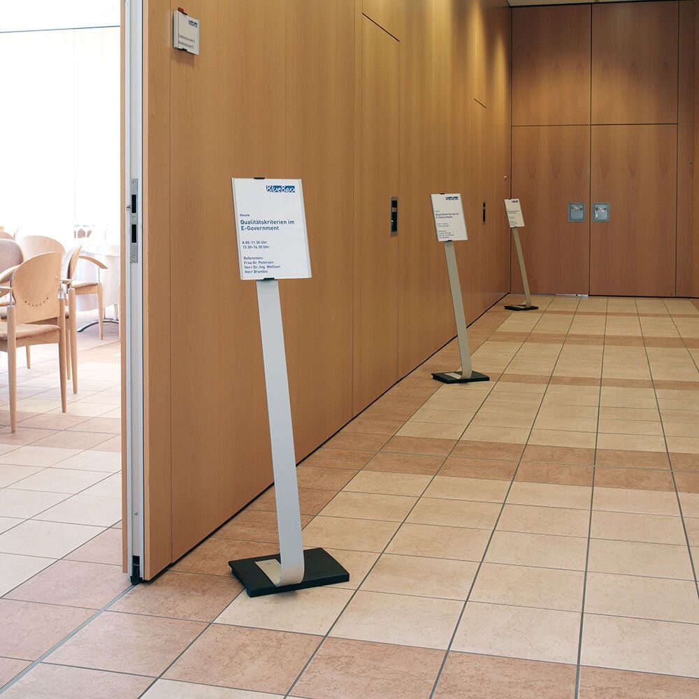 Infoständer Durable INFO SIGN STAND A4 481223, für DIN A4 hoch+quer, INFO SIGN Schild, höhenverstellbar, Gussfuß silber