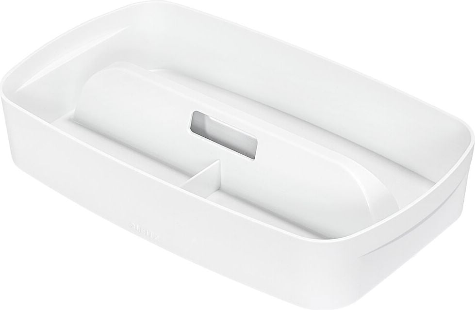 Aufbewahrungseinsatz Leitz MyBox klein 5323, 307x56x181mm, mit Einsatz und Griff, weiß, weiß