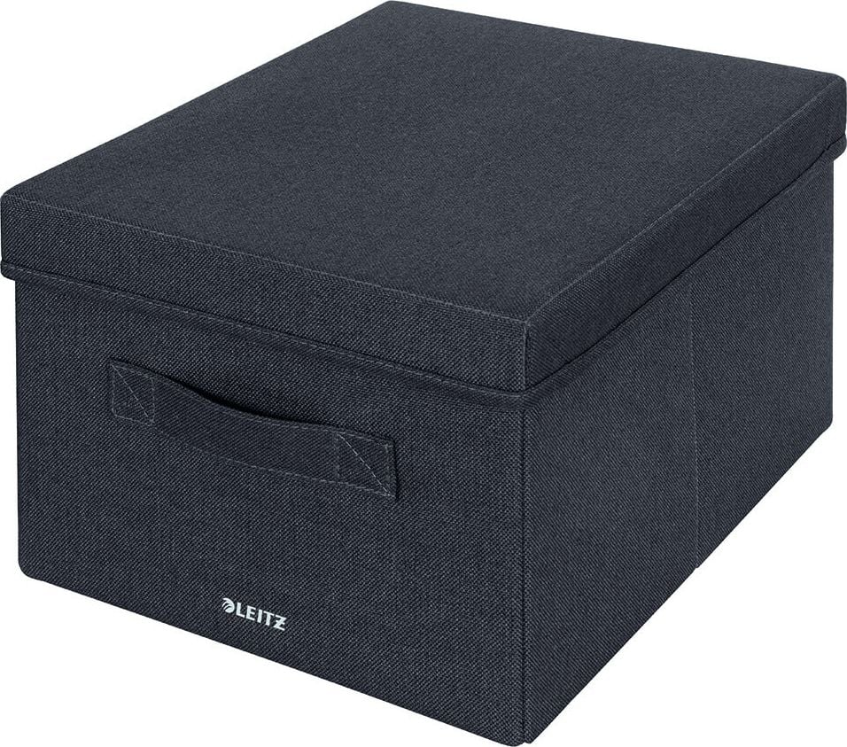 Aufbewahrungsboxen Leitz 61440089, 6 Liter, mit Deckel, 285x380x203mm (BxHxT),
Stoffbezug, samtgrau, Inhalt 2 Stück
