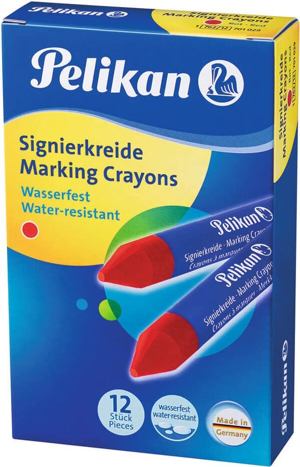 Signierkreide Pelikan farbig 772/12, Pack 12 Stück, rot