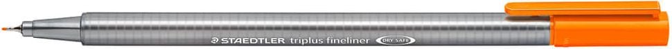 Fineliner Staedtler triplus 334, ca. 0,3mm, metallgefasste Spitze,
Dreikantschaft, aus 97% Rezyklat, orange