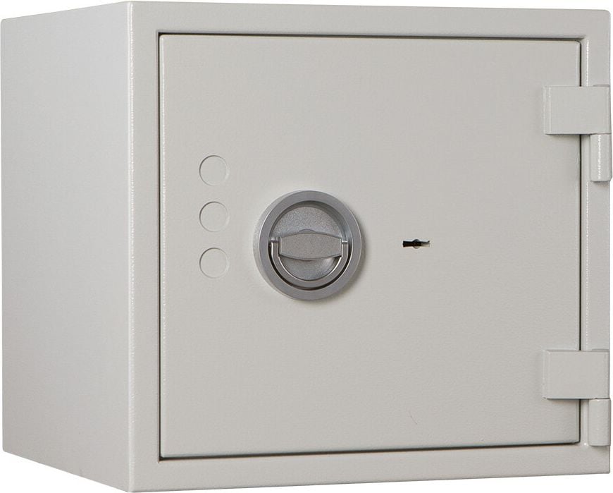 Sicherheitsschrank Format Seguro 30 022830-00000, 40,2x43,2x42,5cm, 44kg, Doppelbartschloss, Sicherheitsstufe S2 gemäß EN 14450, 36 Liter Volumen, hellgrau
