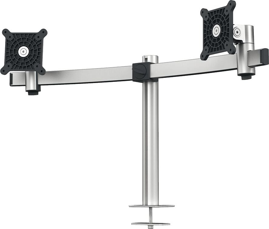 Monitorhalter Durable 508623, für 2 Monitore 21-27 Zoll bis je 8 kg,
höhenverstellbar, Querstrebe,
Tischdurchführung, silber metallic