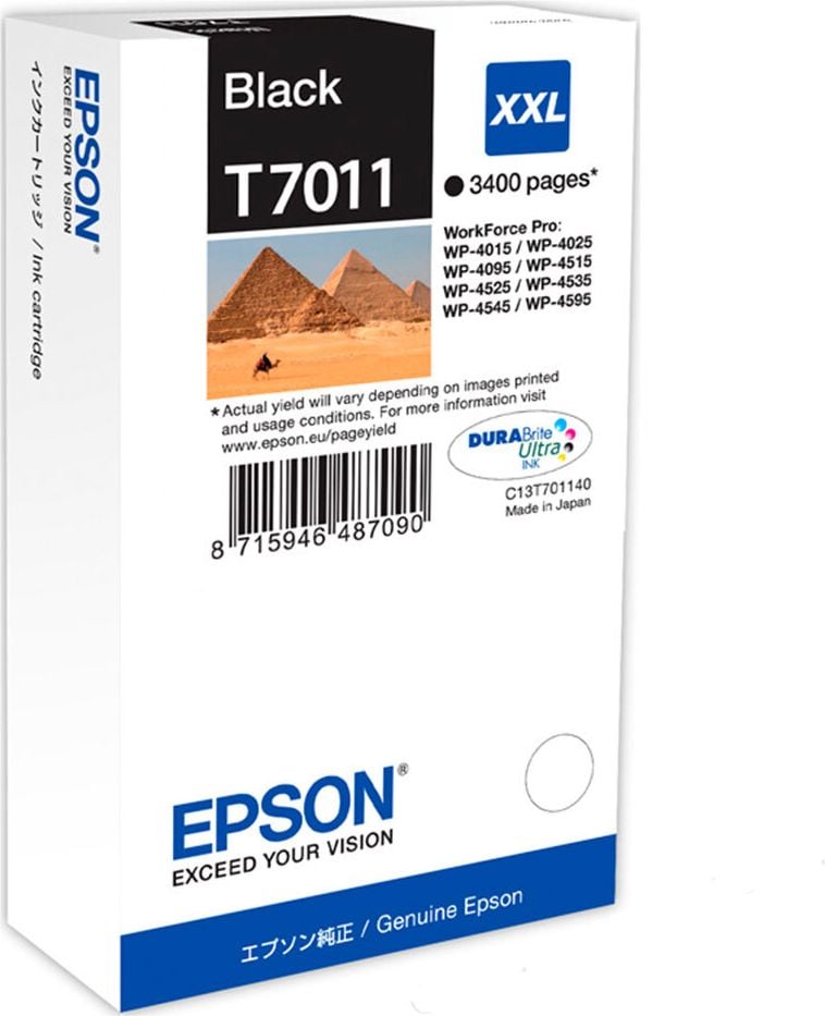 Epson Tintenpatrone T7011 XXL, schwarz, 3.400 Seiten, 63,2ml