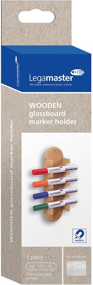 Glasboard-Markerhalter Legamaster WOODEN 7-122125, für 4 Boardmarker, magnetisch, ohne Inhalt,
Holz, FSC-zertifiziert