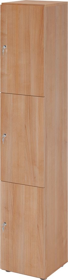 Schließfachschrank Hammerbacher V264L3 DS, 40 x 42 x 215,6 cm (BxTxH), 6 Ordnerhöhen, mit Druckzylinderschloss, 3 Fächer, nussbaum
