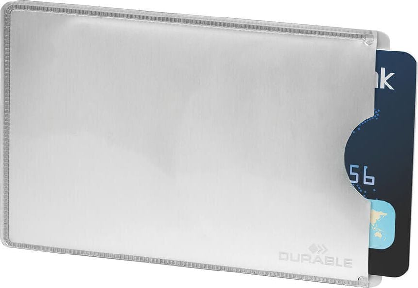 RFID-Schutzhüllen Durable RFID SECURE 8900, 54x86mm, für 1 Karte, RFID-Schutz, metallic
silber, Beutel 10 Stück