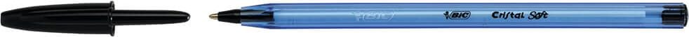 Kugelschreiber BIC Cristal Soft, Medium 0,4mm, Einweg, Kappe mit Clip in
Minenfarbe, transparenter Schaft, grün