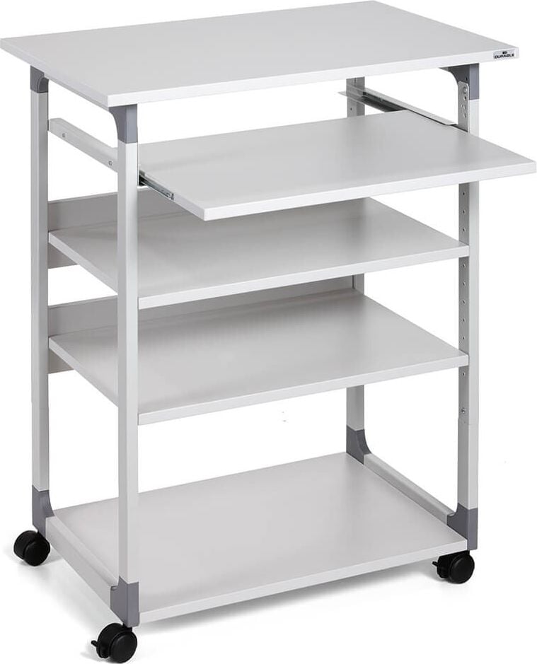Computertisch Durable System Computer Trolley 75 VH 3720-10, 4 Böden, Tastaturablage, grau