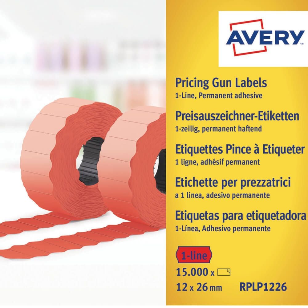 Preisauszeichner-Etiketten Zweckform RPLP1226, 26x12mm, rot, permanent,
Pack 10 Rollen à 1500 Stück