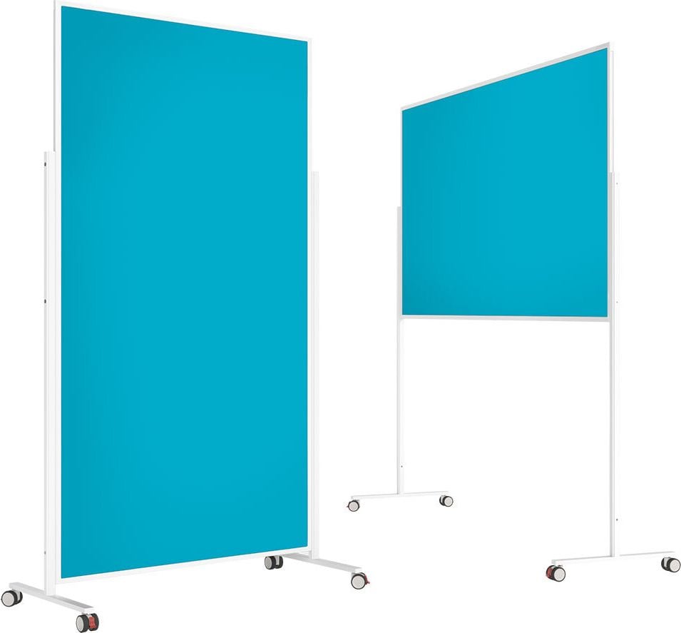 Moderationstafeln Magnetoplan Design VarioPin 11811, Tafel: 180x100cm, einteilig, pinnbarer Filz
farbig, Aluminumrahmen (weiß), Standfuß mit
Rollen, rot
