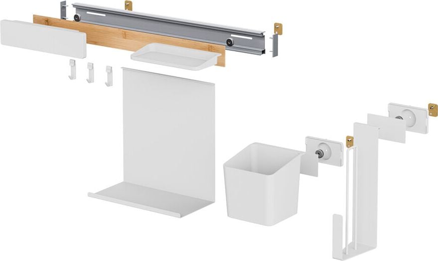 Küchenorganizer Tesa KITCHEN Kombi-Set L 70042-00000-01, Inhalt: Küchenreling, Kräutertopf, 2 Adapter, 2 Ablagen, Messerleiste, 3 Haken, Rollenalter, Halter zur Anbringen