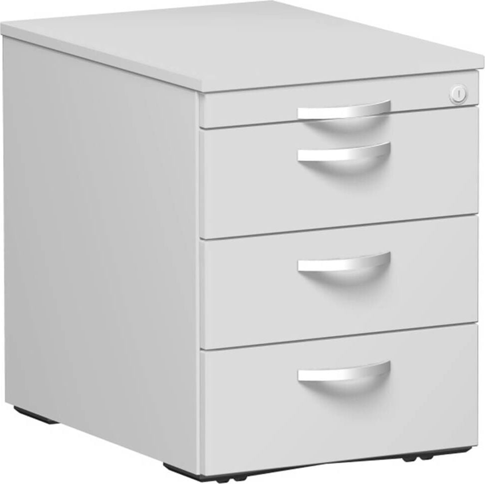 Rollcontainer Geramöbel Venedig S-530151, 43,8x60x56,6cm (BxTxH), 3
Schübe, Bogengriff, hellgrau