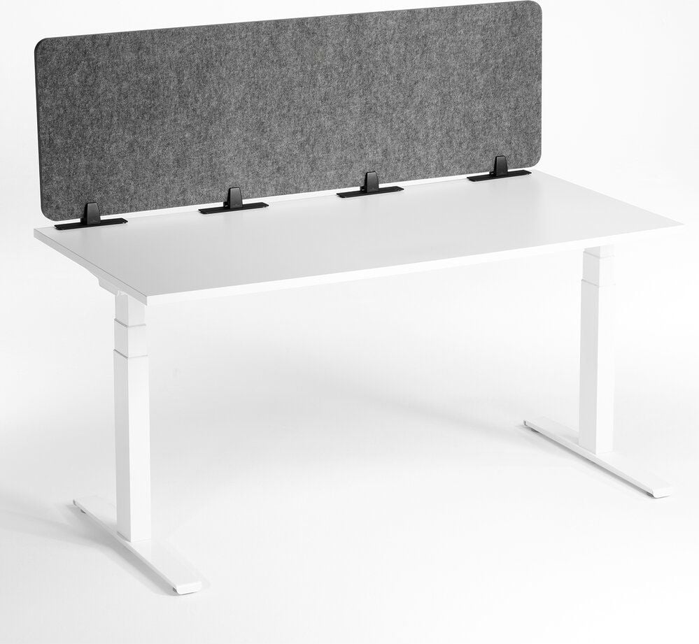 Tischtrennwand Durable EFFECT 160 313558 50x160cm, Klemmhalterung/Standfüße, schallabsorbierend, rahmenlos, doppelseitig nutzbar, faltbar, recyceltes PET-Filz, anthrazit