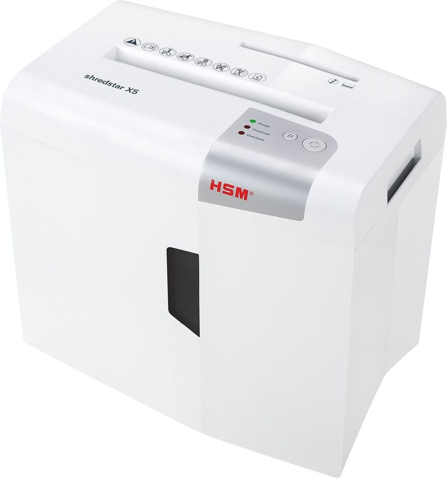 Aktenvernichter HSM shredstar X5 1043121, 4,5x30mm Partikelschnitt, ca. 5 Blatt, 18
Liter Behälter