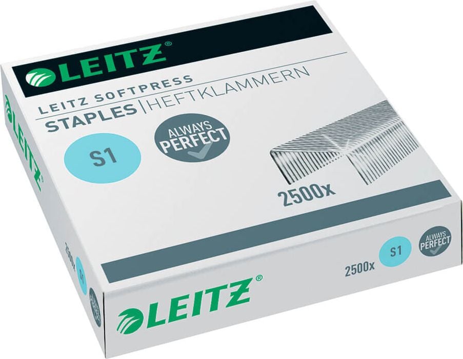 Heftklammern Leitz Softpress S1 5497, verzinkt, Pack 2.500 Stück
