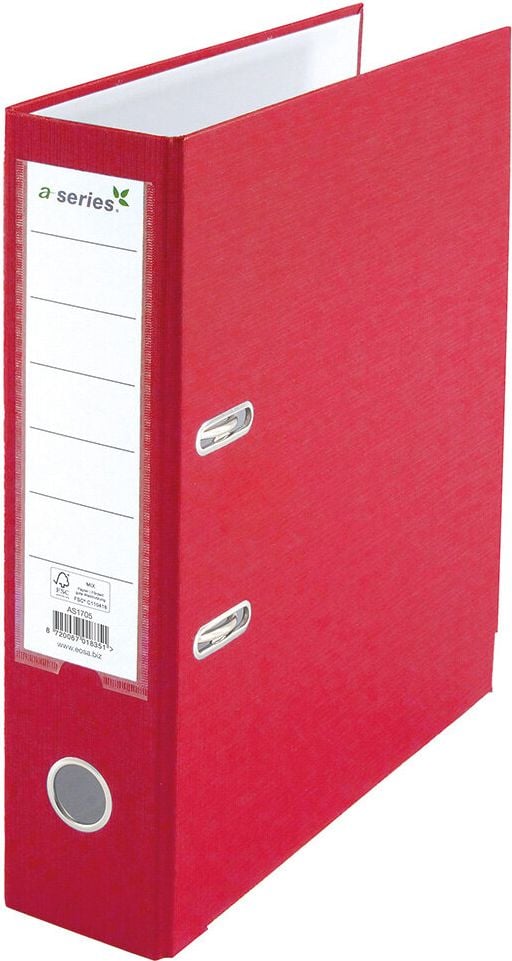 Ordner A4 a-series, 80mm, PP, A4, 8cm Rücken, PP-Folie, rot